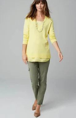 J.Jill Mixed-Media Layered V-Neck Sweater | Jjill-Women Sweaters