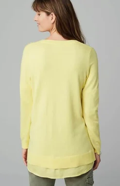 J.Jill Mixed-Media Layered V-Neck Sweater | Jjill-Women Sweaters