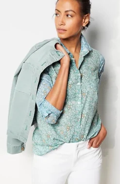 J.Jill One-Pocket Shirred-Back Shirt | Jjill-Women Shirts & Blouses
