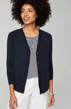 J.Jill Organically Grown Cotton V-Neck Cardi | Jjill-Women Sweaters