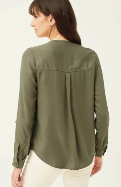 J.Jill Overdyed Button-Front Camp Shirt | Jjill-Women Shirts & Blouses