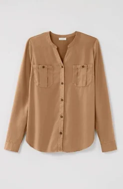 J.Jill Overdyed Button-Front Camp Shirt | Jjill-Women Shirts & Blouses