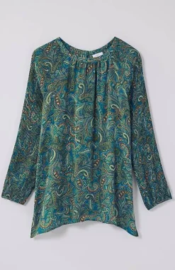 J.Jill Paisley Pleated-Sleeves Tunic | Jjill-Women Tunics