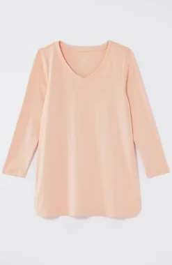 J.Jill Pima 3/4-Sleeve V-Neck Tee | Jjill-Women Tops & Tees