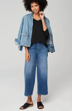 J.Jill Pima 3/4-Sleeve V-Neck Tee | Jjill-Women Tops & Tees