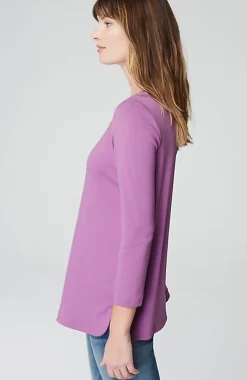 J.Jill Pima 3/4-Sleeve V-Neck Tee | Jjill-Women Tops & Tees