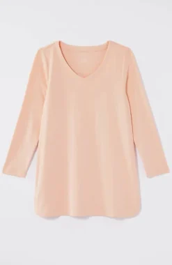 J.Jill Pima 3/4-Sleeve V-Neck Tee | Jjill-Women Tops & Tees
