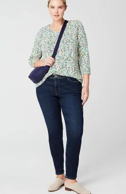 J.Jill Pima 3/4-Sleeve V-Neck Tee | Jjill-Women Tops & Tees