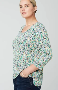 J.Jill Pima 3/4-Sleeve V-Neck Tee | Jjill-Women Tops & Tees