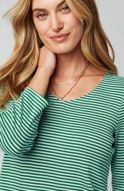 J.Jill Pima 3/4-Sleeve V-Neck Tee | Jjill-Women Tops & Tees