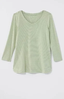 J.Jill Pima 3/4-Sleeve V-Neck Tee | Jjill-Women Tops & Tees