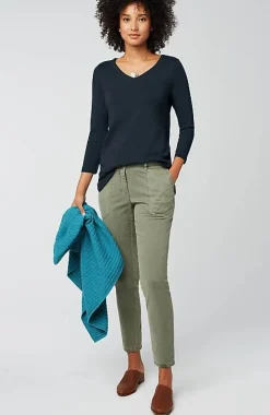 J.Jill Pima 3/4-Sleeve V-Neck Tee | Jjill-Women Tops & Tees
