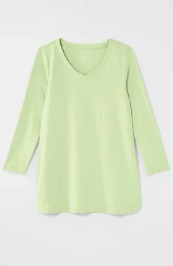 J.Jill Pima 3/4-Sleeve V-Neck Tee | Jjill-Women Tops & Tees