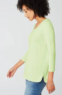 J.Jill Pima 3/4-Sleeve V-Neck Tee | Jjill-Women Tops & Tees