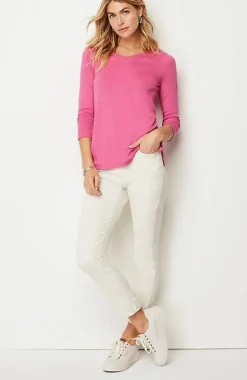 J.Jill Pima 3/4-Sleeve V-Neck Tee | Jjill-Women Tops & Tees