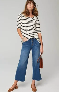 J.Jill Pima-Slub Scoop-Neck Side-Slit Tee | Jjill-Women Tops & Tees