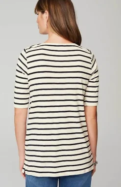 J.Jill Pima-Slub Scoop-Neck Side-Slit Tee | Jjill-Women Tops & Tees