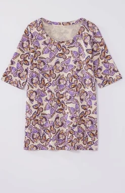 J.Jill Pima-Slub Scoop-Neck Side-Slit Tee | Jjill-Women Tops & Tees
