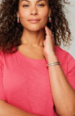 J.Jill Pima-Slub Scoop-Neck Side-Slit Tee | Jjill-Women Tops & Tees