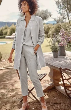 J.Jill Pintucked Linen-Stretch Slim-Leg Pants | Jjill-Women Pants & Jeans