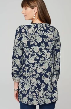 J.Jill Piped Paisley Tunic | Jjill-Women Tops & Tees