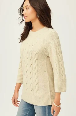 J.Jill Placed-Cable Crew-Neck Sweater | Jjill-Women Sweaters