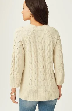 J.Jill Placed-Cable Crew-Neck Sweater | Jjill-Women Sweaters