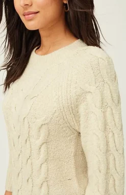 J.Jill Placed-Cable Crew-Neck Sweater | Jjill-Women Sweaters