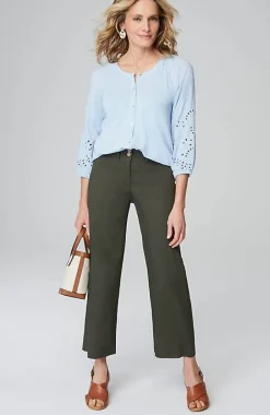 J.Jill Placed-Eyelet Mixed-Media Top | Jjill-Women Tops & Tees