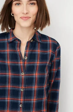 J.Jill Plaid Button-Front Tunic | Jjill-Women Tunics