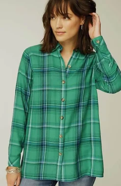 J.Jill Plaid Button-Front Tunic | Jjill-Women Tunics