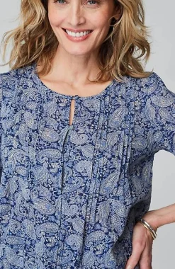 J.Jill Printed A-Line Pintucked Top | Jjill-Women Shirts & Blouses