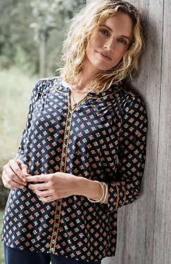 J.Jill Printed U0026 Embroidered V-Neck Top | Jjill-Women Shirts & Blouses