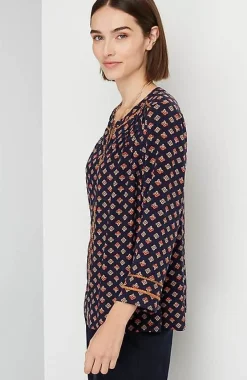 J.Jill Printed U0026 Embroidered V-Neck Top | Jjill-Women Shirts & Blouses