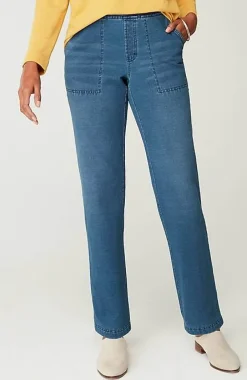 J.Jill Pure Jill Brushed-Back Indigo Pants | Jjill-Women Pants & Jeans