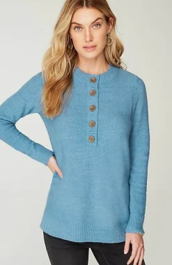 J.Jill Pure Jill Button-Front Crew-Neck Sweater | Jjill-Women Sweaters