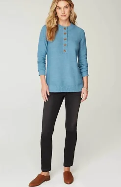 J.Jill Pure Jill Button-Front Crew-Neck Sweater | Jjill-Women Sweaters
