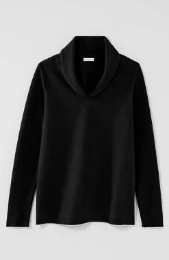 J.Jill Pure Jill Diagonal-Knit Folded-Collar Top | Jjill-Women Tops & Tees