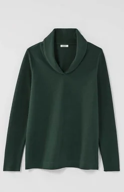 J.Jill Pure Jill Diagonal-Knit Folded-Collar Top | Jjill-Women Tops & Tees