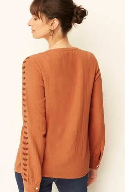 J.Jill Pure Jill Embroidered Buttoned-Cuff Top | Jjill-Women Shirts & Blouses