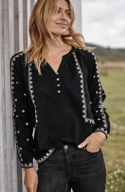 J.Jill Pure Jill Embroidered Popover Top | Jjill-Women Shirts & Blouses