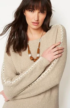 J.Jill Pure Jill Hand-Stitched Details Boat-Neck Sweater | Jjill-Women Sweaters