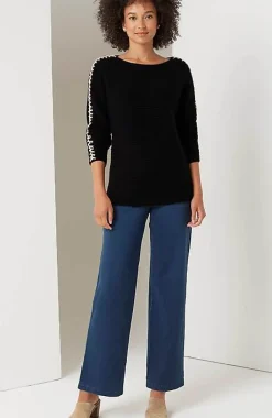 J.Jill Pure Jill Hand-Stitched Details Boat-Neck Sweater | Jjill-Women Sweaters