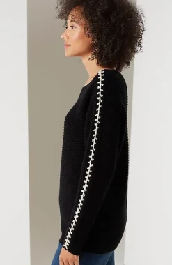 J.Jill Pure Jill Hand-Stitched Details Boat-Neck Sweater | Jjill-Women Sweaters