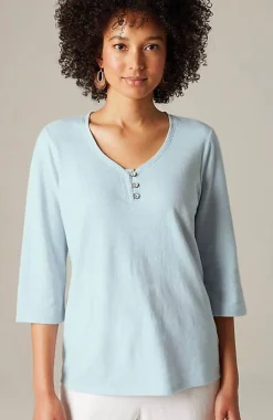 J.Jill Pure Jill Hemp U0026 Cotton Henley Top | Jjill-Women Tops & Tees