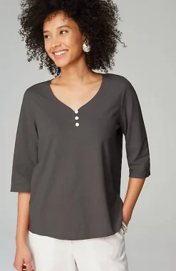 J.Jill Pure Jill Hemp U0026 Cotton Henley Top | Jjill-Women Tops & Tees