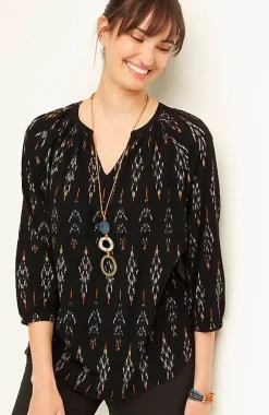 J.Jill Pure Jill Ikat Ruched Top | Jjill-Women Shirts & Blouses