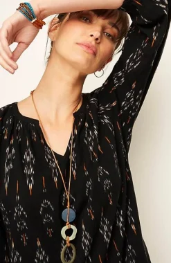 J.Jill Pure Jill Ikat Ruched Top | Jjill-Women Shirts & Blouses