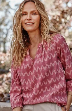 J.Jill Pure Jill Ikat Ruched Top | Jjill-Women Shirts & Blouses