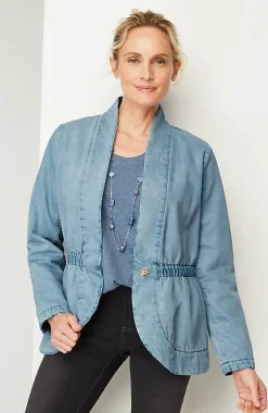 J.Jill Pure Jill Indigo Curved-Hem Jacket | Jjill-Women Jackets & Coats